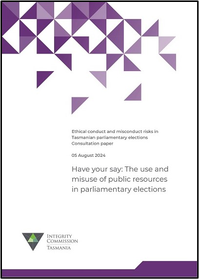 Cover of paper three with purple triangles and black text