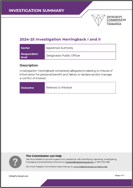 An image of the pdf that contains the investigation summary.